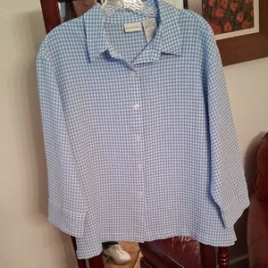 White Stag Light Blue Gingham Shirt